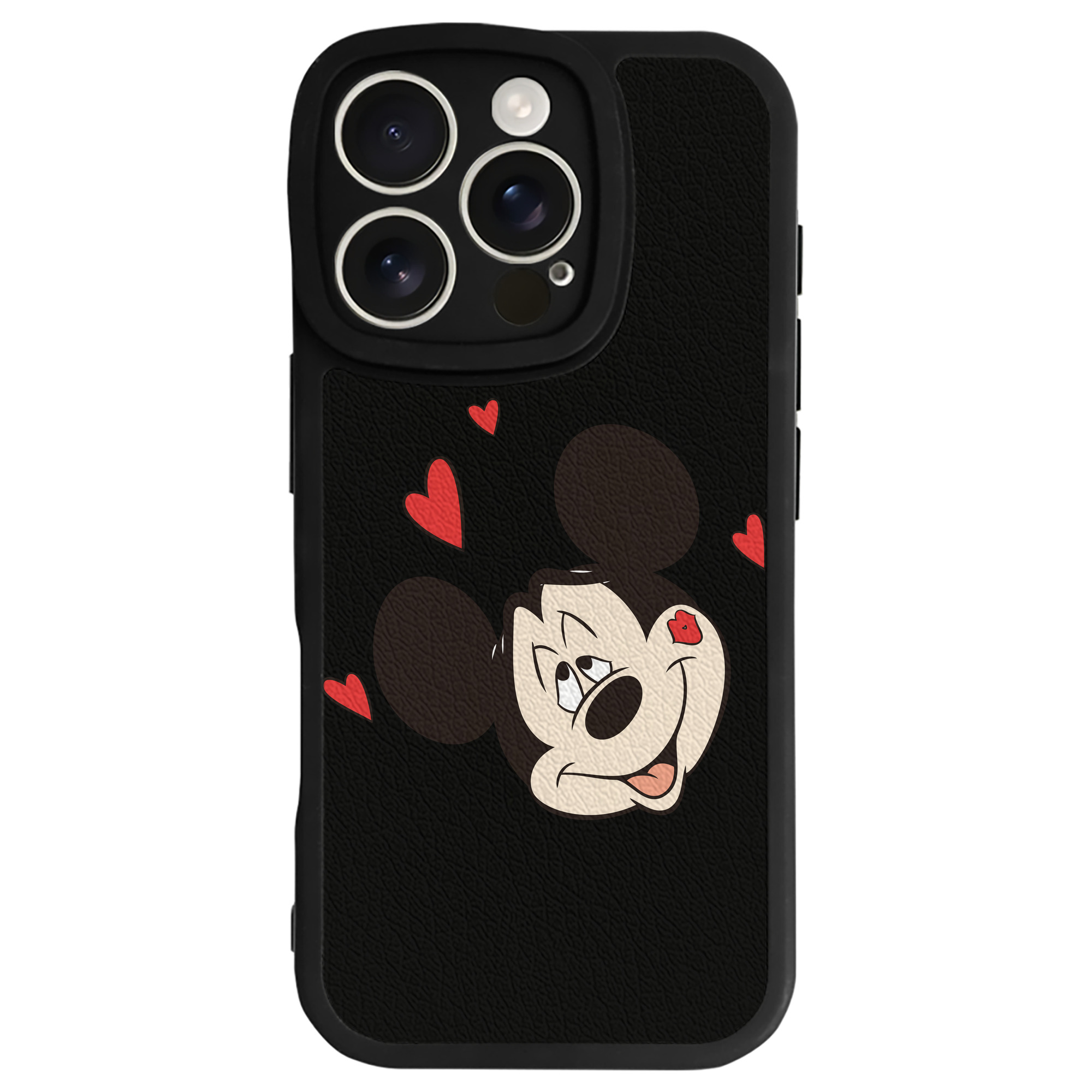 （画像用） ミッキーマウス Mickey Mouse 【iPhone 16シリーズ対応】シリコンスマホケース（レザー調） 材質：シリコン